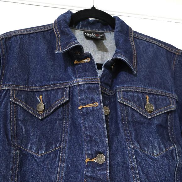 Vintage Style & Co Dark Denim Jacket S Western Cowboy 90s Y2K - Picture 2 of 7